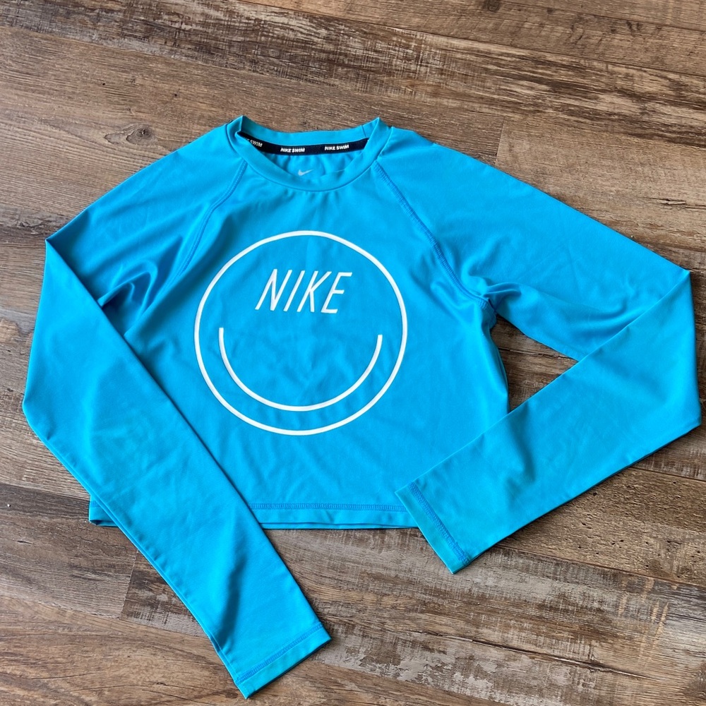 Nike swim dri-fit rashguard top girls size 11-13 years (kids large)